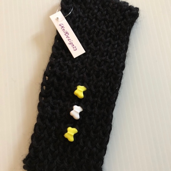 Hand knitted headband, Cute ear warmer with beads - Picture 7 of 7
